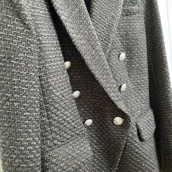 L’AGENCE Kenzie Double Breasted Tweed Shimmer Blazer - Picture 4 of 10